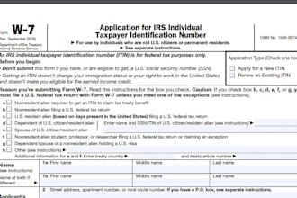 quickly prepare your US itin w7 form and ein application