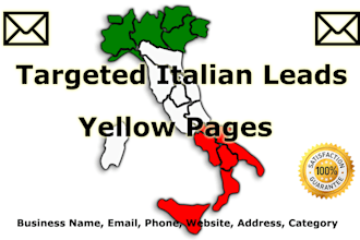 search italian yellow pages to get email lists