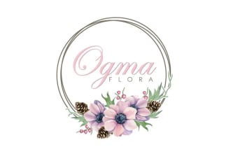 make a feminine watercolor floral logo design