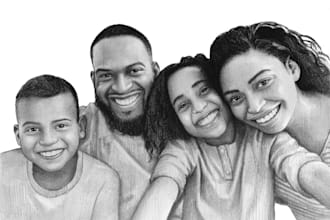 draw amazing realistic pencil portrait from a photo