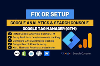 setup google analytics search console and sitemap XML