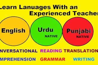 be your urdu, english, french, pushto languages coach