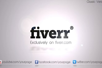 make a clean corporate video intro with your social network URLs and logo