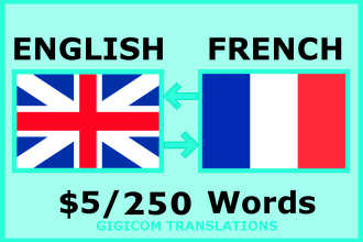 perfectly translate english to french or french to english translation