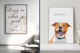 create wall art design and vintage poster design