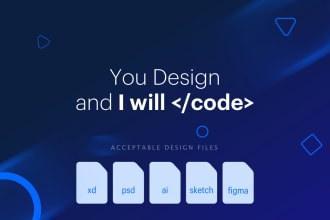 convert your figma, adobe xd, psd design to HTML and CSS