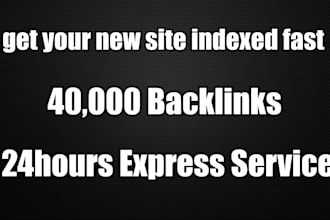 get your new site indexed fast by Google, Yahoo, Bing, Plus 40K Whois Backlinks