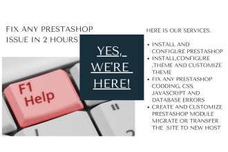 fix prestashop problems, errors or any consumer support