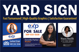 design yard sign for real estate realtor open house for sale rent just sold
