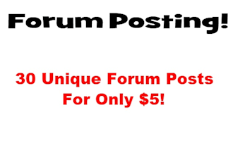 create 30 unique forum posts to your forum