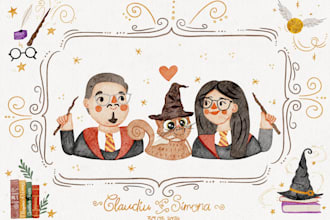 illustrate a harry potter inspired portrait