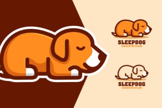 cute animal mascot cartoon logo character