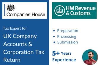 prepare and file hmrc UK corporation tax returns and vat