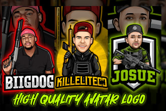 draw mascot gaming logo for kick youtube twitch cartoon avatar