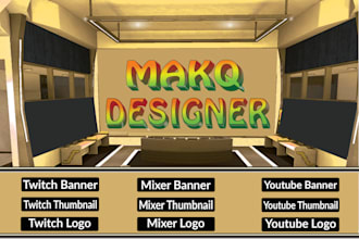 make a thumbnail, banners for twitch,   youtube, facebook