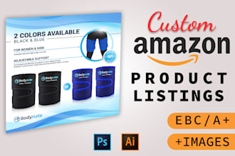 design product listings, banners for amazon, shopify and wordpress
