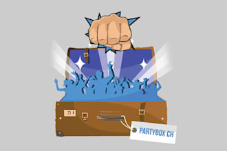 design modern box party logo