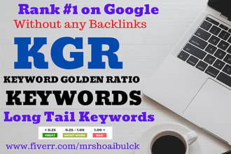 get you 25 keyword golden ratio kgr in any niche
