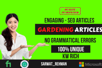 write best engaging SEO articles on gardening and home decor