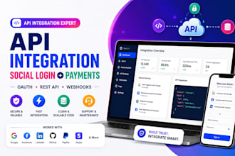 integrate API, social login, and payment gateway