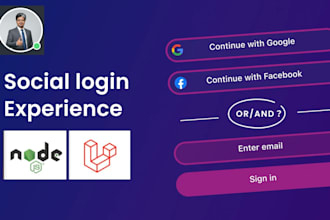 integrate social login, google, facebook, linkedin, api, and payment gateway