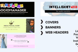 design linkedin banner, web header, facebook banner