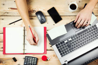 do budget, bank recon, expense reports and  admin jobs