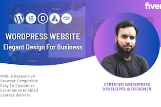 build elegant mobile responsive wordpress website design for business