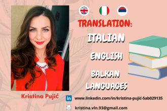 translate italian, english, balkan languages and vice versa
