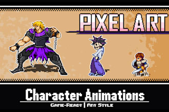 create professional pixel art characters and animations