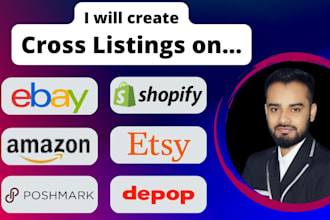 create cross listings or add products on poshmark, ebay, shopify manually