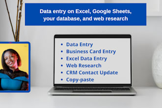 do data entry on excel or your database and web research