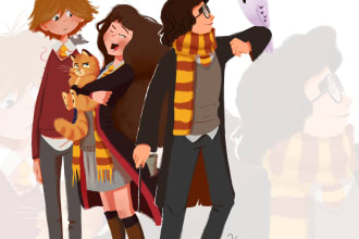 design a fanart illustration of any character