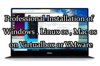 install windows, mac os, linux on virtualbox or vmware