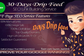 submit 30 days drip feed SEO link building service for a daily update da90