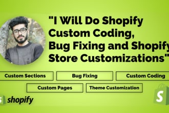 do shopify custom coding or bug fixing and customization
