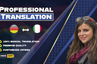 accurately translate your texts from german to italian and vice versa