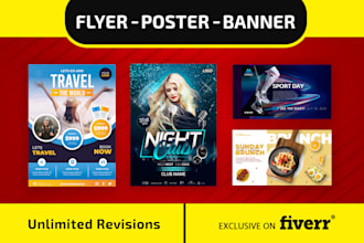 do flyer, poster, banner, and other graphic design work