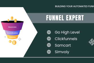 build thinkific, kajabi, go high level, simvoly, samcart, thrivecart funnels