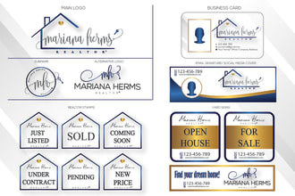 design a real estate signature logo with branding package