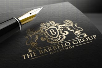 do unique luxury vintage, heraldic, family crest logo design