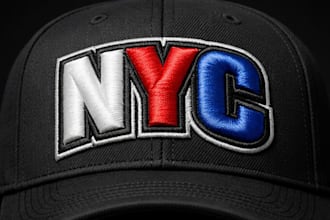 3d puff embroidery digitizing for cap hat logo in dst pes emb fast delivery