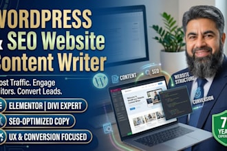 write SEO website content and landing page copy for wordpress