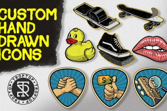 make hand drawn icon for every needs in high resolution