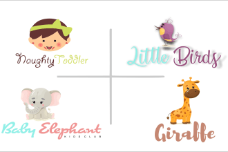 do cute baby kid logo