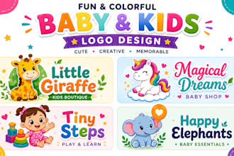 do cute baby kid logo