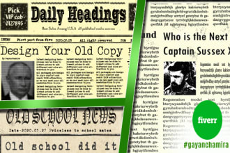 design retro vintage newspaper for any posters or flyer