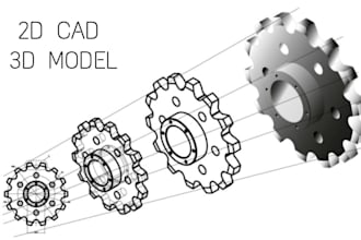 do 2dcad or 3dpart modelling and assembly in 24 hrs
