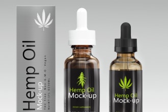 design premium hemp, cbd label and box package design