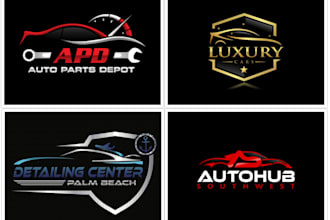 create auto dealership auto detailing and spare parts logo